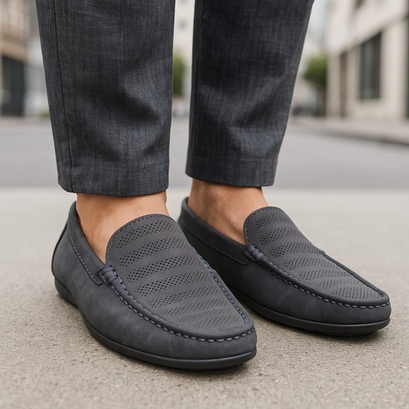 Stacy Adams Loafers Driving Moccasins Gray Slip On Shoes Size 10M - Picture 1 of 8